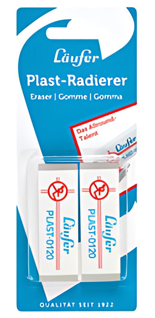 Läufer Gomme en plastique PLAST-0120, carte blister de 2