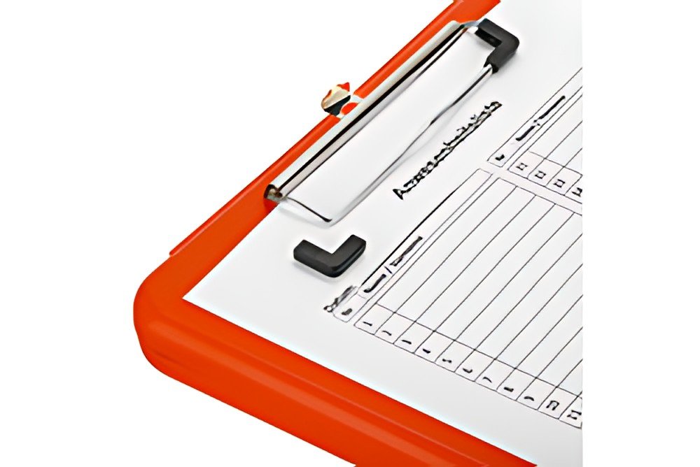 Läufer Porte-bloc à pince Safety, avec compartiment, orange