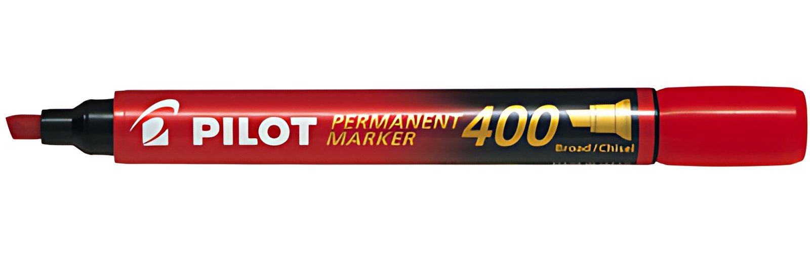 PILOT Marqueur permanent 400, pointe biseautée, rouge