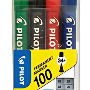 PILOT Marqueur permanent 100, pointe ogive, étui de 4