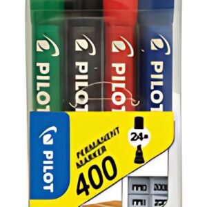 PILOT Marqueur permanent 400, pointe biseauté, étui de 4