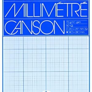 CANSON Bloc de papier millimétré, A4, 90 g/m2, bleu