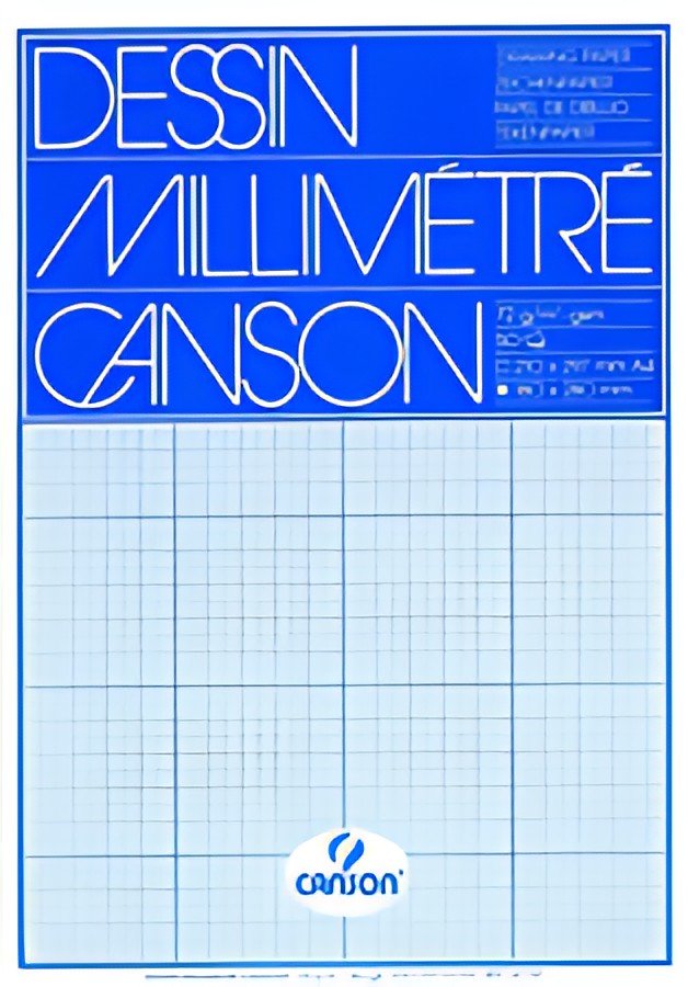 CANSON Bloc de papier millimétré, A3, 90 g/m2, bleu