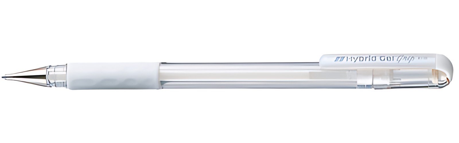 Pentel Stylo roller à encre Hybrid Gel Grip K118L, blanc