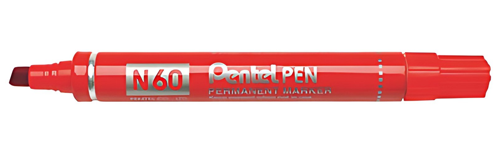 Pentel Marqueur permanent N60, pointe biseautée, rouge
