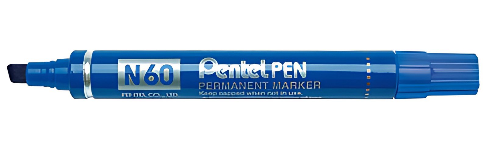 Pentel Marqueur permanent N60, pointe biseautée, bleu