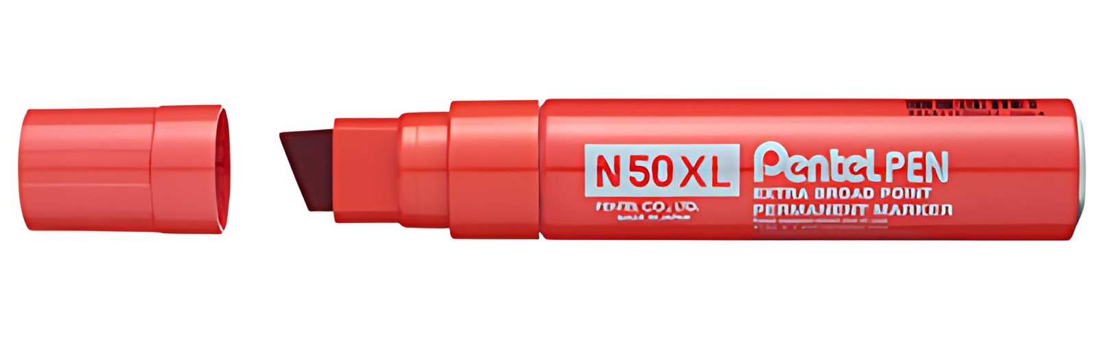 Pentel Marqueur permanent N50XL, pointe biseautée, rouge