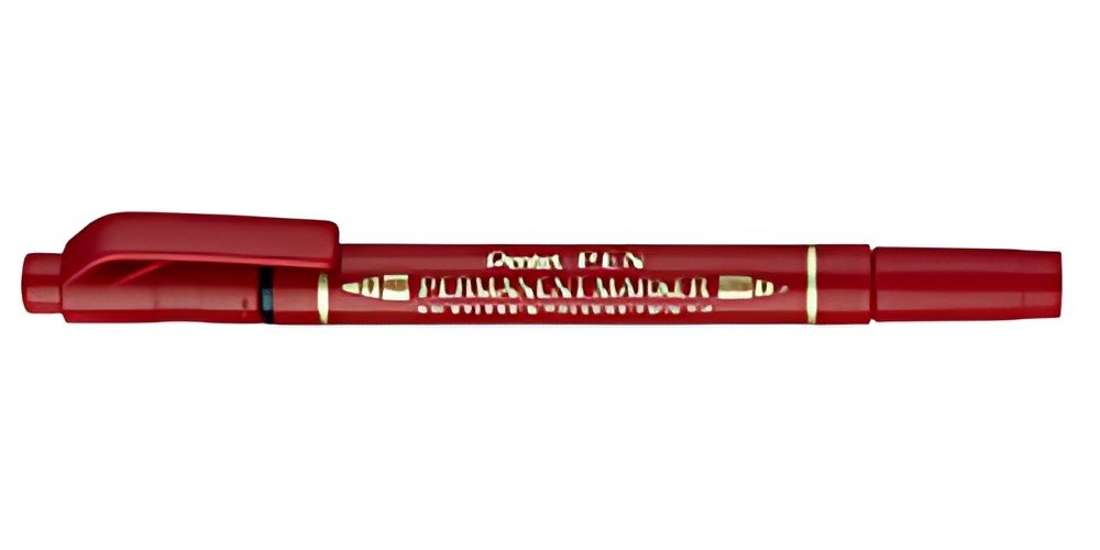 Pentel Marqueur permanent Pen, double pointe, rouge