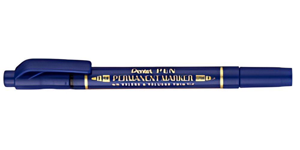 Pentel Marqueur permanent Pen, double pointe, bleu