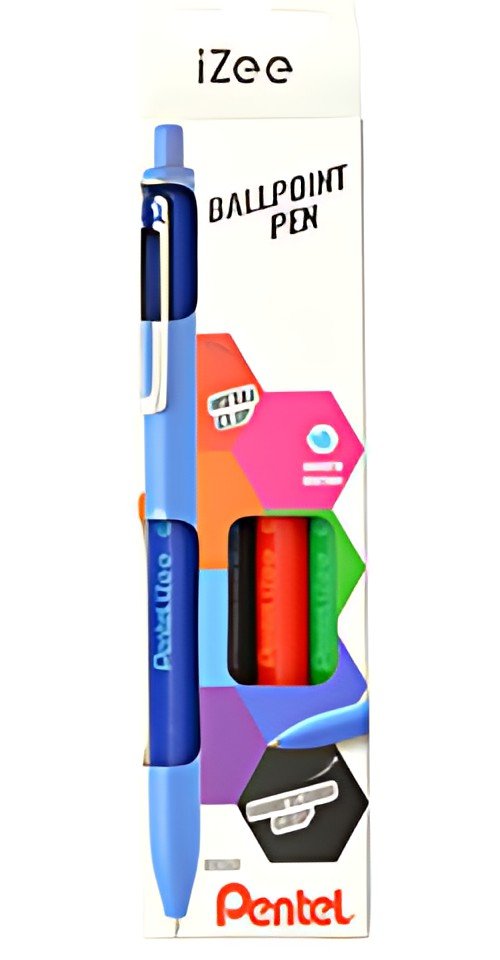 Pentel Stylo à bille rétractable iZee, étui de 4, BASIC