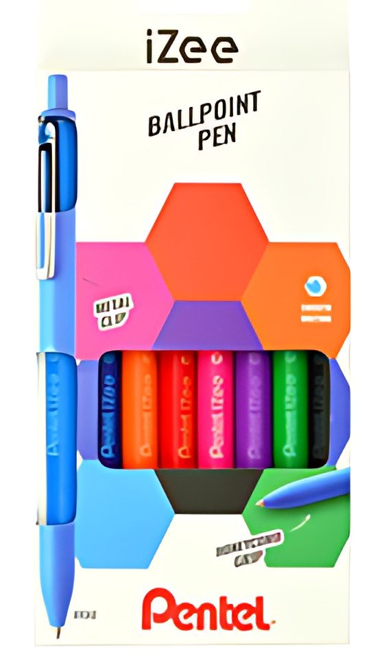 Pentel Stylo à bille rétractable iZee, étui de 8