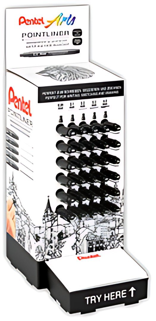Pentel Feutre technique permanent Pointliner, présentoir