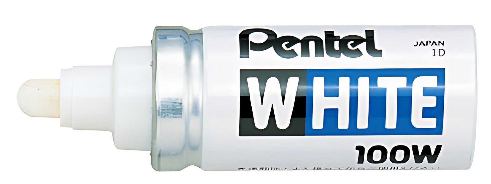 Pentel Marqueur permanent X100W, pointe ogive, 3,0 mm, blanc