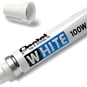 Pentel Marqueur permanent X100W L, pointe biseautée, blanc