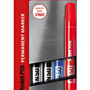 Pentel Marqueur permanent N50, pointe ogive, étui de 4
