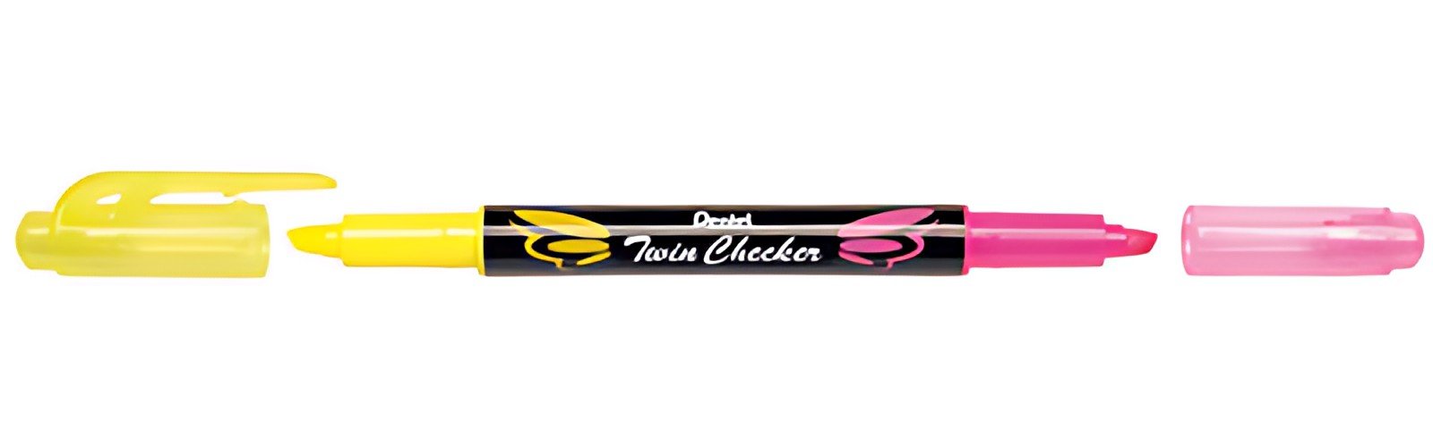 Pentel Surligneur "TWIN CHECKER", 2 pointes, jaune / rose