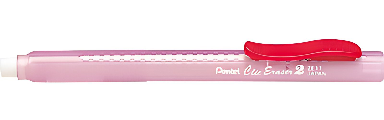 Pentel Stylo-gomme ClicEraser2 ZE11T, rouge-transparent
