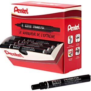 Pentel Marqueur permanent N50, présentoir carton de 36, noir