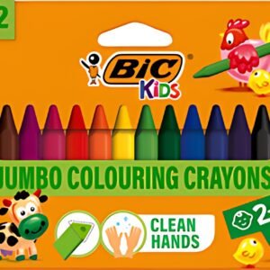 BIC Crayon de cire Plastidecor Triangle, étui de 12