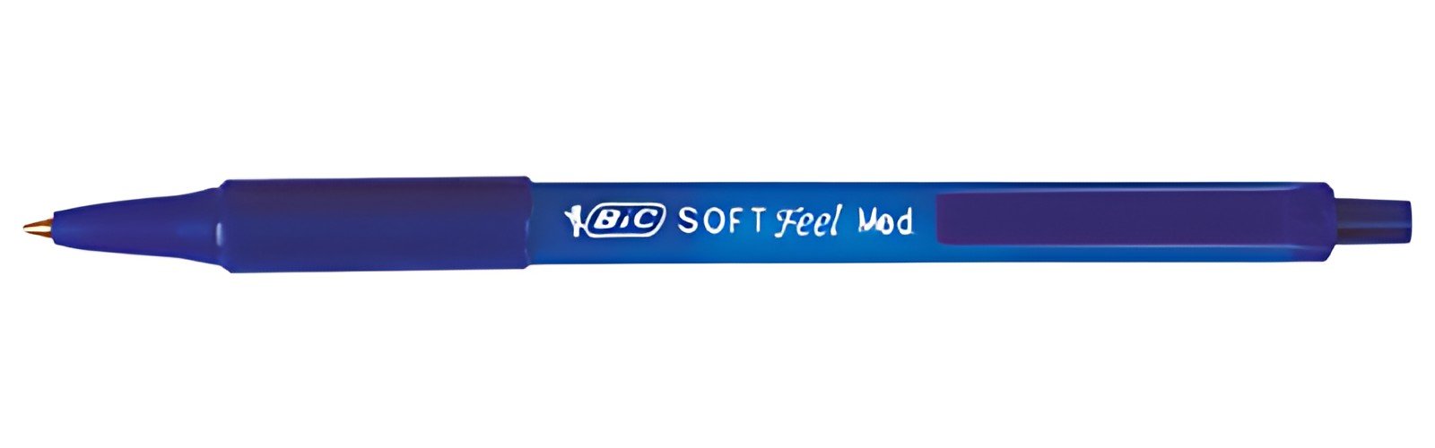 BIC Stylo à bille rétractable Soft Feel Clic grip, bleu