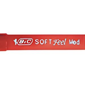 BIC Stylo à bille rétractable Soft Feel Clic grip, rouge