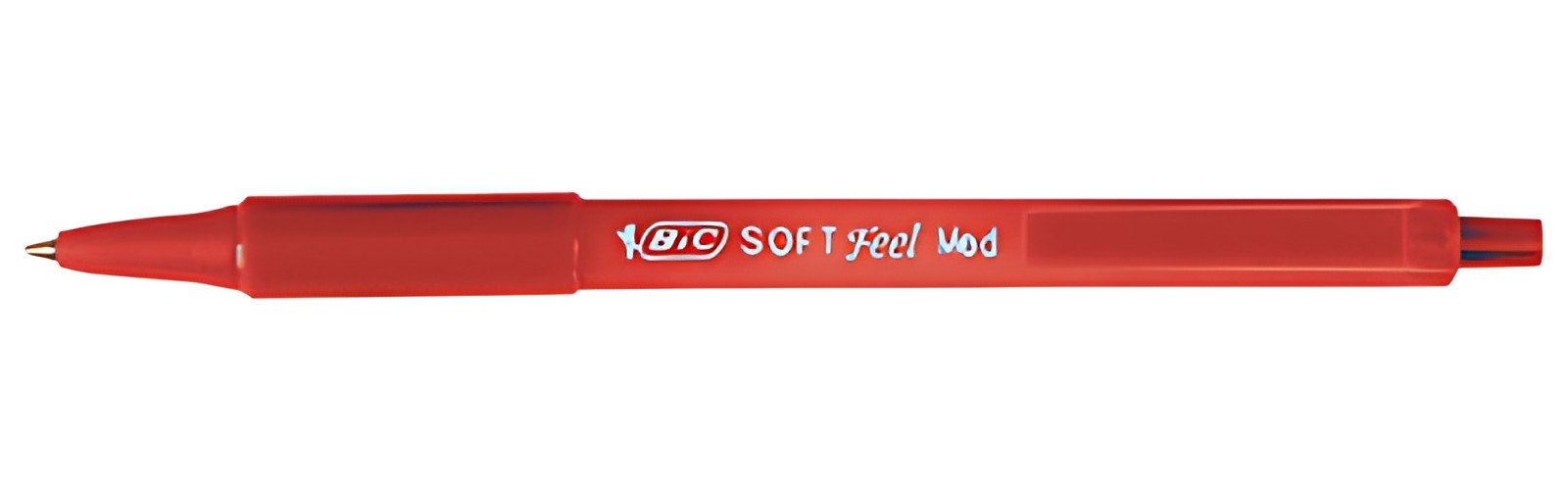 BIC Stylo à bille rétractable Soft Feel Clic grip, rouge