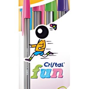 BIC Stylo à bille Cristal Fun, étuit carton de 4