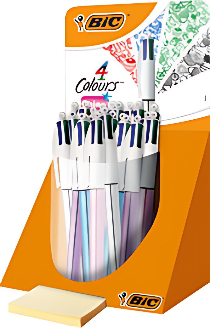 BIC Stylo à bille rétractable 4 Colours "Shine", présentoir