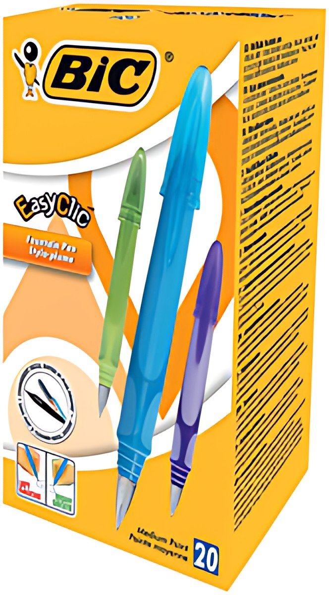 BIC Stylo plume Easy Clic, taille de plume: M, boîte de 20