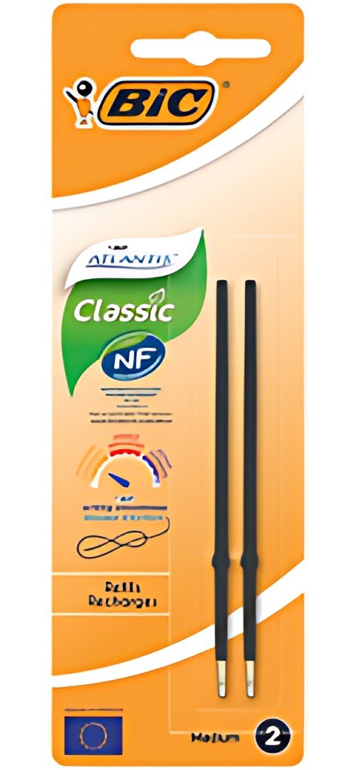 BIC Recharge pour stylo à bille Atlantis Classic, M, noir