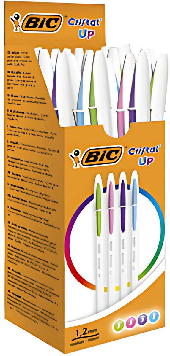 BIC Stylo bille Cristal Up Fashion, assorti, carton de 20