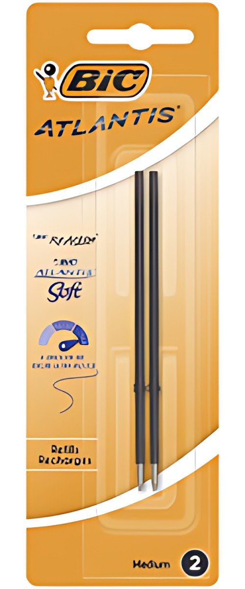 BIC Recharge stylo à bille X-Smooth Refill, noir, blister 2