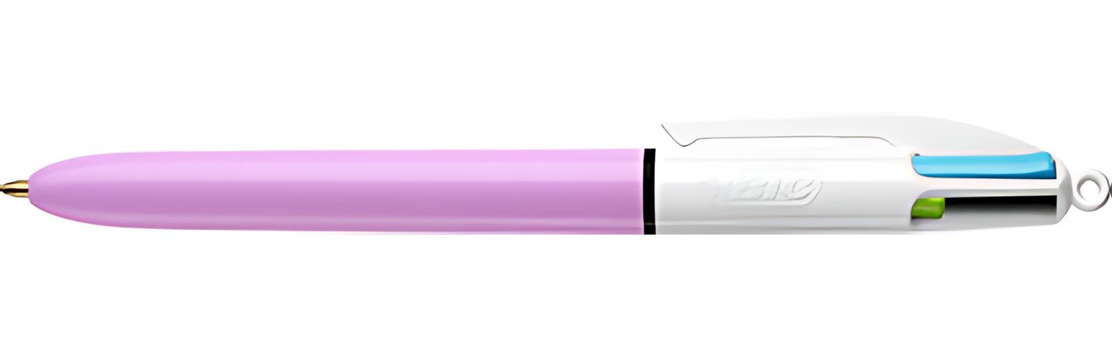 BIC Stylo à bille rétractable 4 Colours Fun, rose/blanc