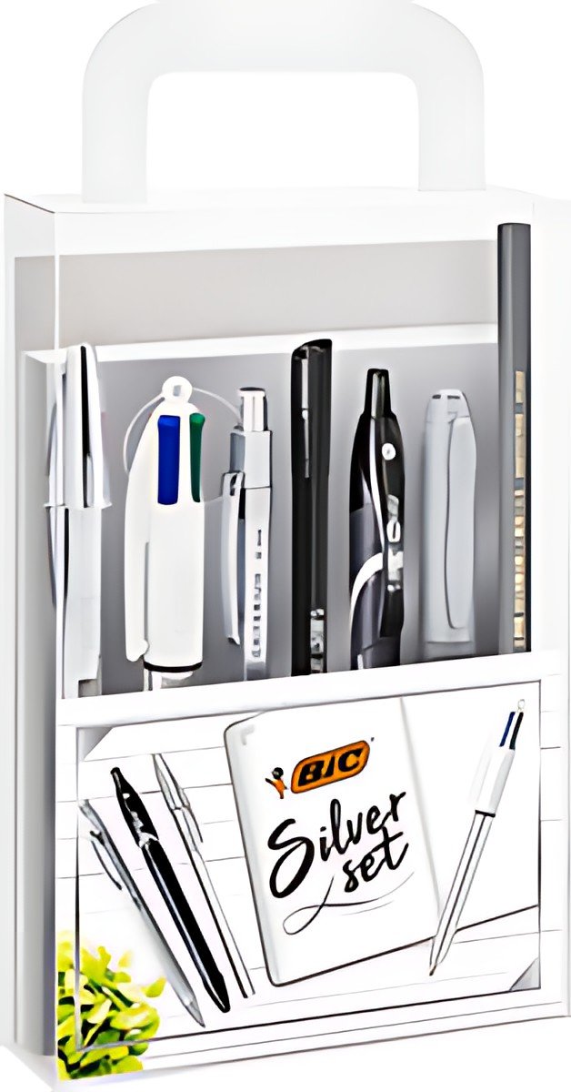 BIC Kit d'écriture "SILVER" avec carnet de notes, 8 pièces
