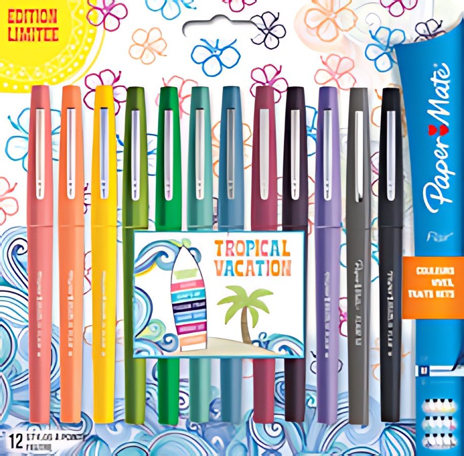 Paper:Mate Stylo feutre Flair TROPICAL VACATION, étui de 12