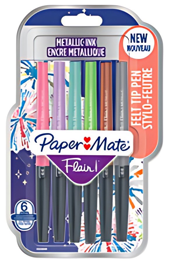 Paper:Mate Stylo feutre Flair METALLIC, blister de 6