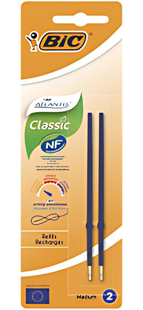 BIC Recharge pour stylo à bille Atlantis Classic, F, bleu