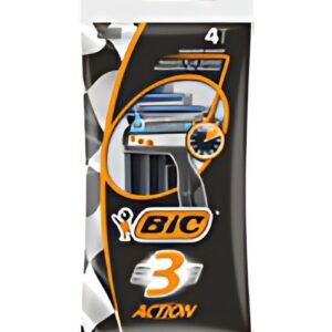 BIC Rasoir jetable 3 Action, pour hommes, pack de 4