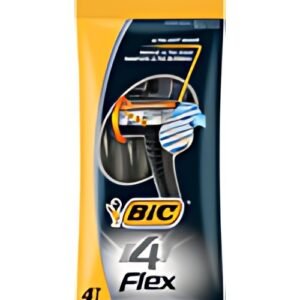 BIC Rasoir jetable 4 Flex, pour hommes, pack de 4