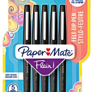 Paper:Mate Stylo feutre Flair, blister de 5, noir