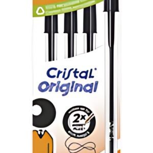 BIC Stylo à bille Cristal Original, boîte carton de 4, noir