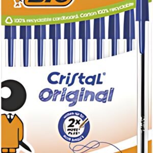 BIC Stylo à bille Cristal Original, boîte carton de 10, bleu
