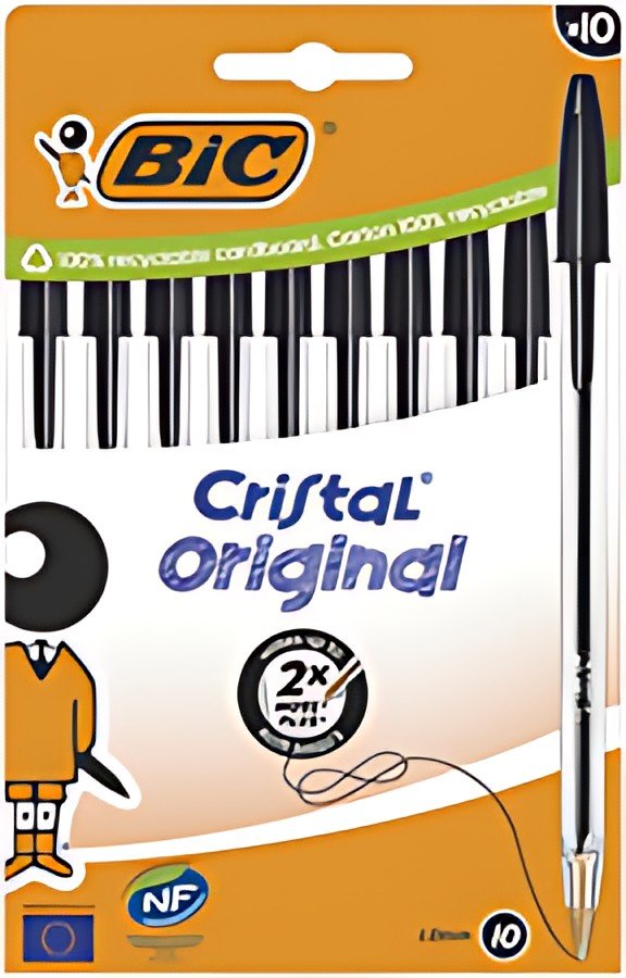 BIC Stylo à bille Cristal Original, boîte carton de 10, noir