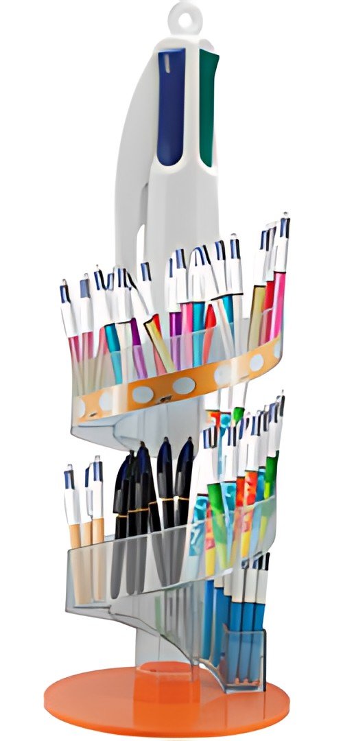 BIC Stylo à bille rétractable 4 Colours, tour de 96 pièces