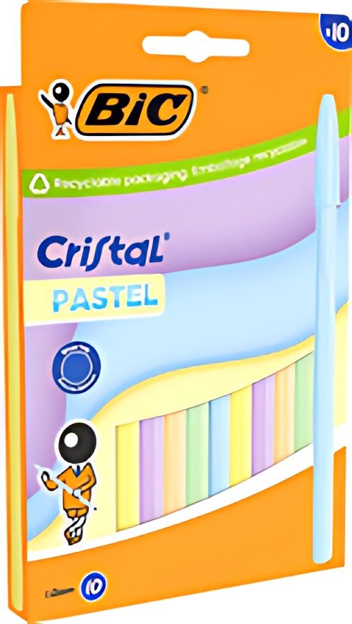 BIC Stylo à bille Cristal Pastel, assorti, blister de 10