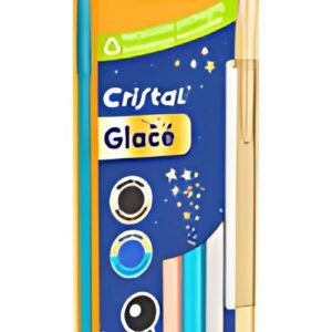 BIC Stylo à bille Cristal Glacé, boîte en carton de 4