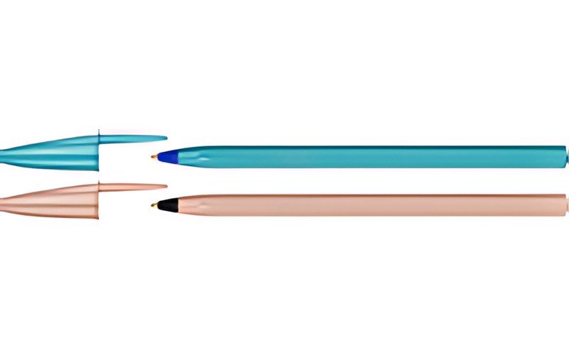 BIC Stylo à bille Cristal Glacé, assorti en bleu et rosé