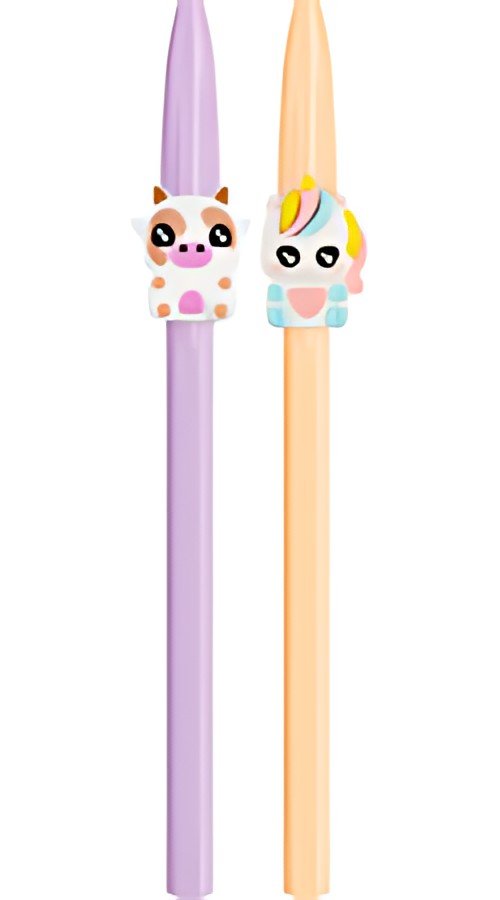 BIC Stylo à bille Cristal Pastel Figurines, lilas & rouge