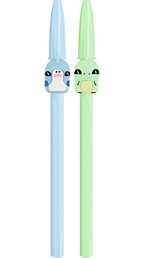 BIC Stylo à bille Cristal Pastel Figurines, bleu & vert