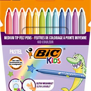 BIC KIDS Feutre Couleur medium Pastel, étui en carton de 12